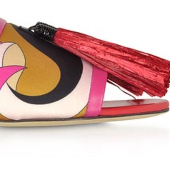 EMILIO PUCCI Printed Slide Sandals with Tassels 38 - Picture 3 of 8